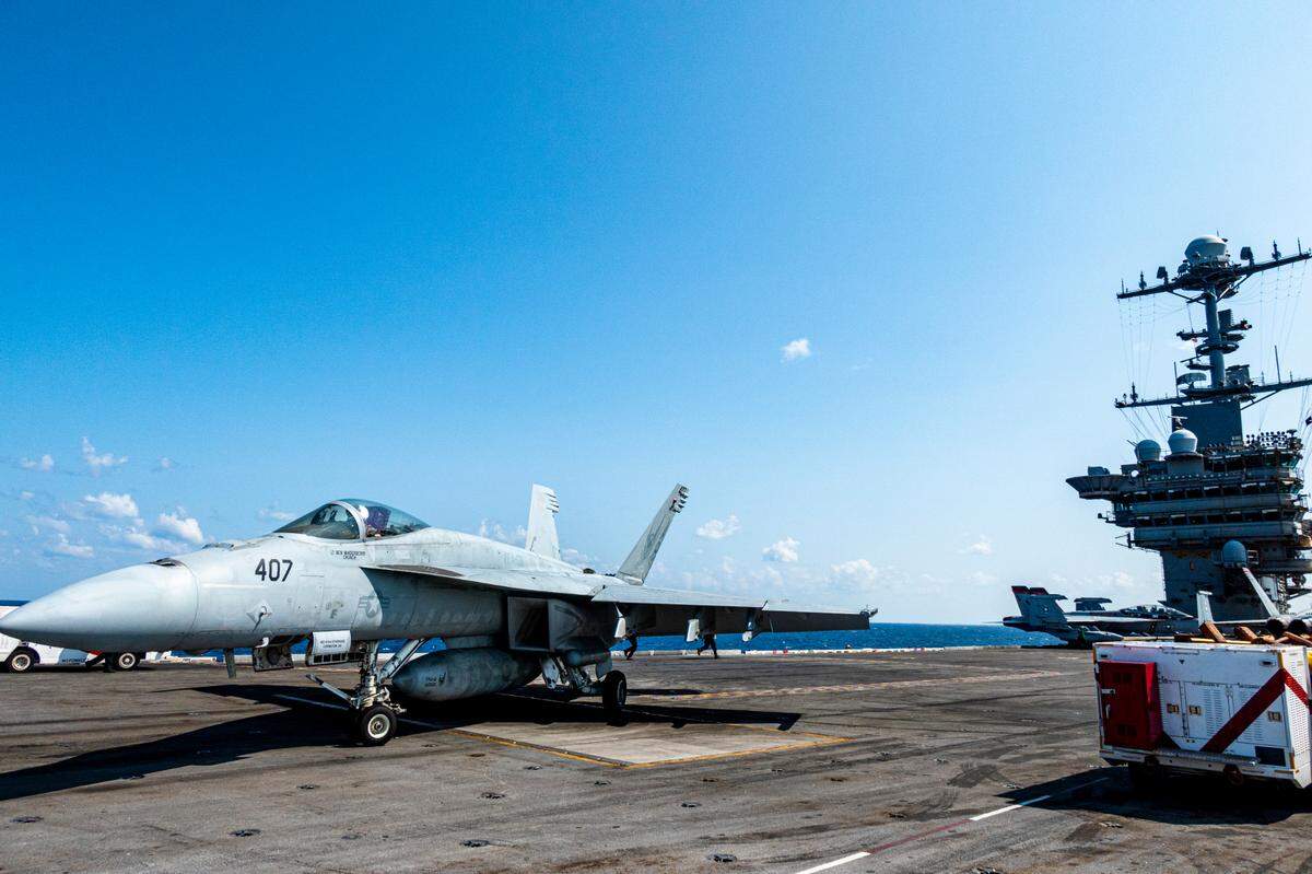 Aboard the USS Harry S. Truman, flight exercises ran nearly around the clock as the ship and its strike group prepare for their next deployment.