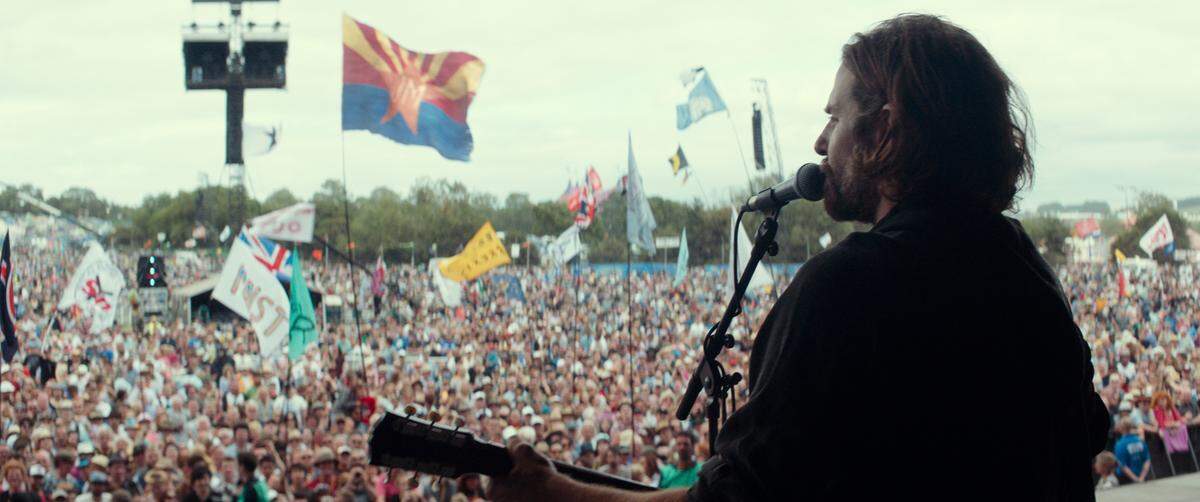 The “Star Is Born” production borrowed a few minutes at festivals including Glastonbury in England and Coachella in California to stage concert scenes.