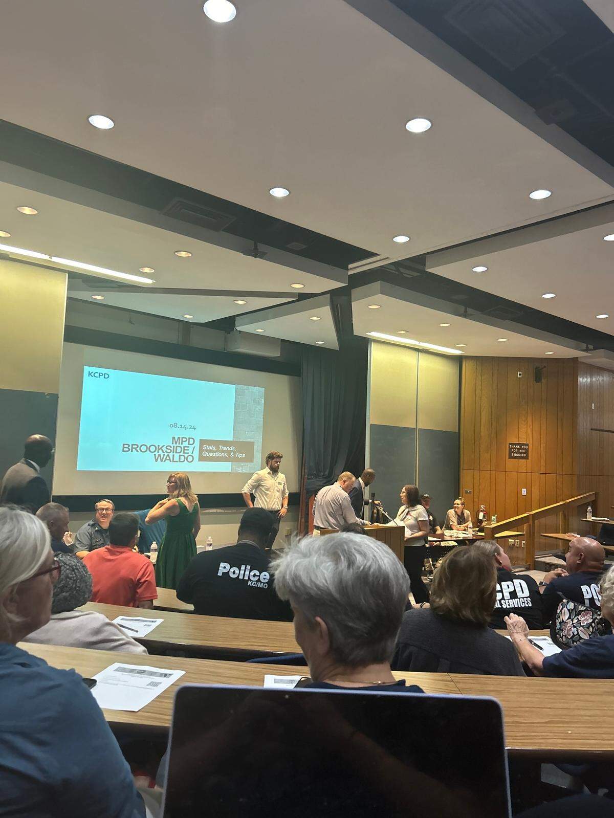 About 200 Waldo and Brookside residents met with community leaders and Kansas City police last week to discuss a recent rise in auto thefts and property crimes in the area. Police announced on Wednesday that they arrested two teens suspected in more than a dozen crimes.