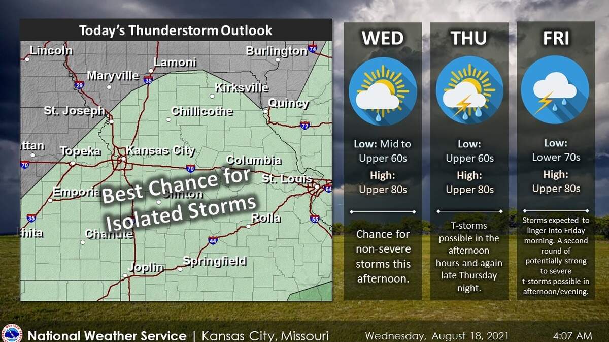 Isolated thunderstorms will be possible in Kansas City | Kansas City Star