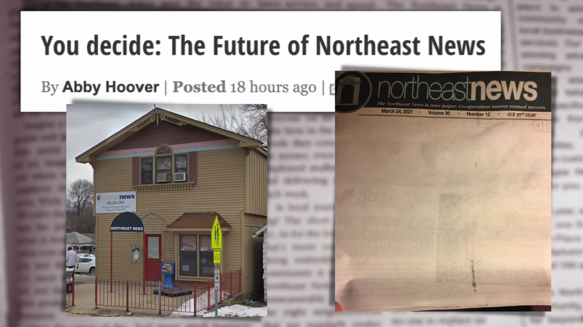The hyper-local weekly newspaper The Northeast News ran a blank front page this week in attempt to draw advertiser and subscriber support.