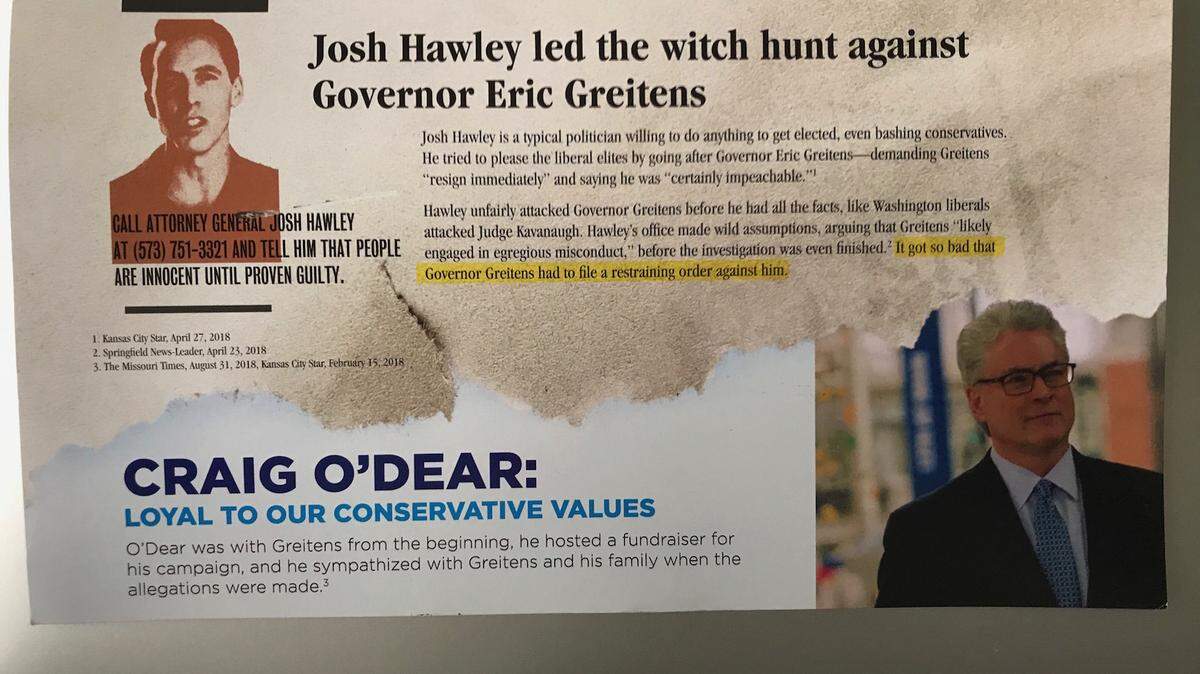 Voters in Missouri are receiving mailers from an unknown source attacking Republican U.S. Senate candidate Josh Hawley and implying they should support third-party or independent candidates.