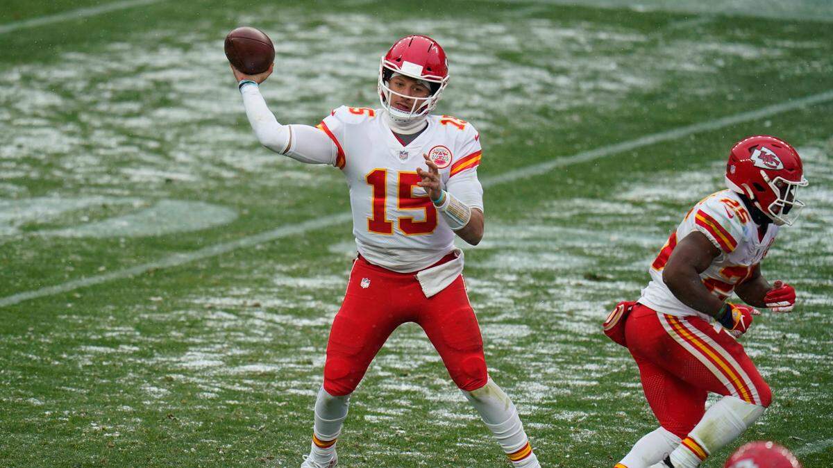 Kansas City Chiefs quarterback Patrick Mahomes throws a pass during the second half of an NFL football game against the Denver Broncos, Sunday, Oct. 25, 2020, in Denver. (AP Photo/Jack Dempsey)