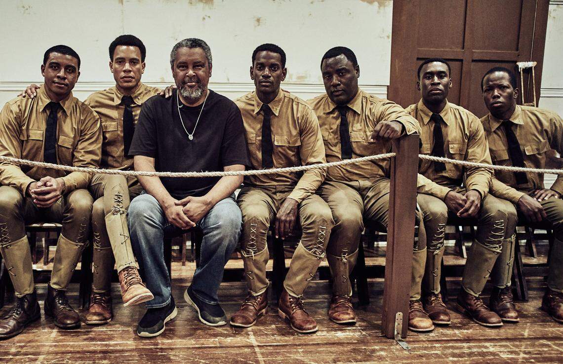 Writer-director Kevin Willmott, third from left, with the cast of “The 24th,” which will have a free screening Sept. 11 outside the National WWI Museum and Memorial.