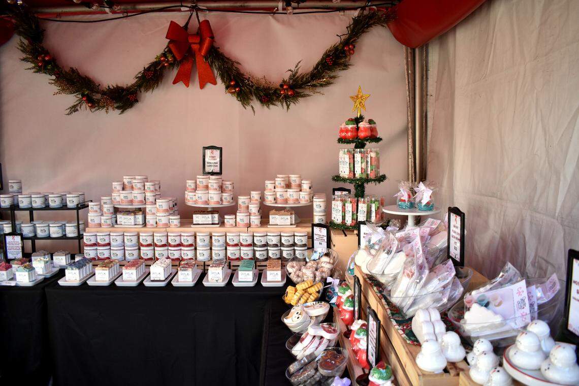 Blue Springs-based Great Scot Soapery sells bath products at the Hallmark Christmas Experience.