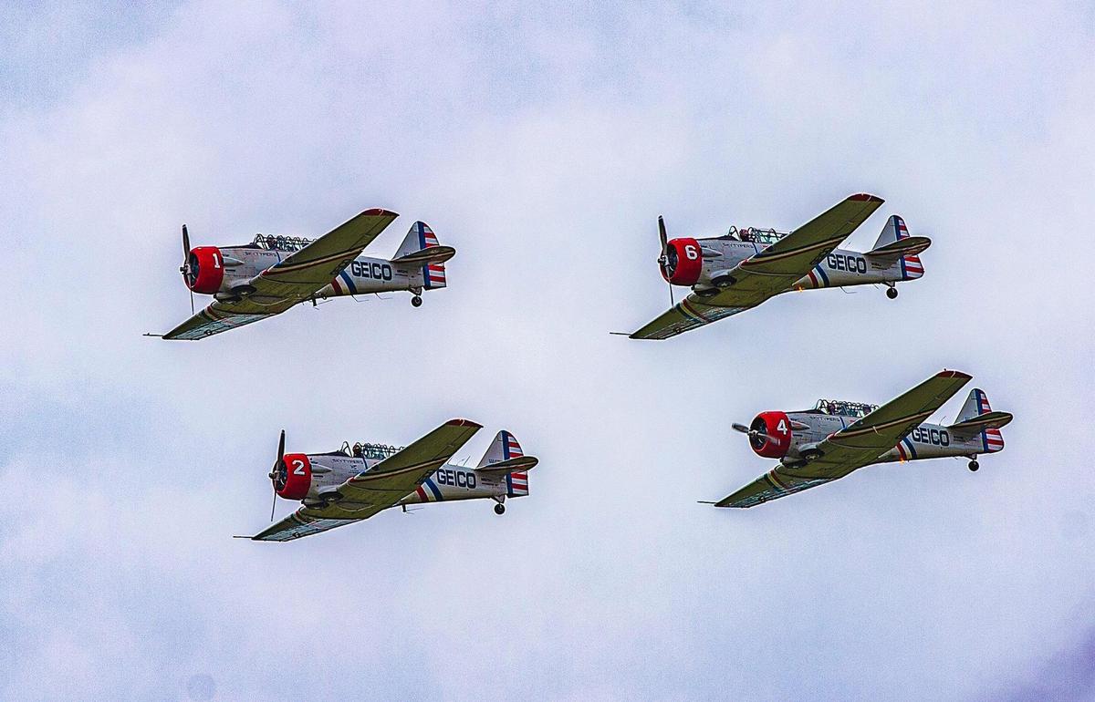 Members of the Geico Skytypers Airshow Team practiced over the New Century AirCenter Thursday, July 1, in preparation for the 2021 KC Air Show on Saturday and Sunday. Last year’s air show was canceled due to the pandemic.