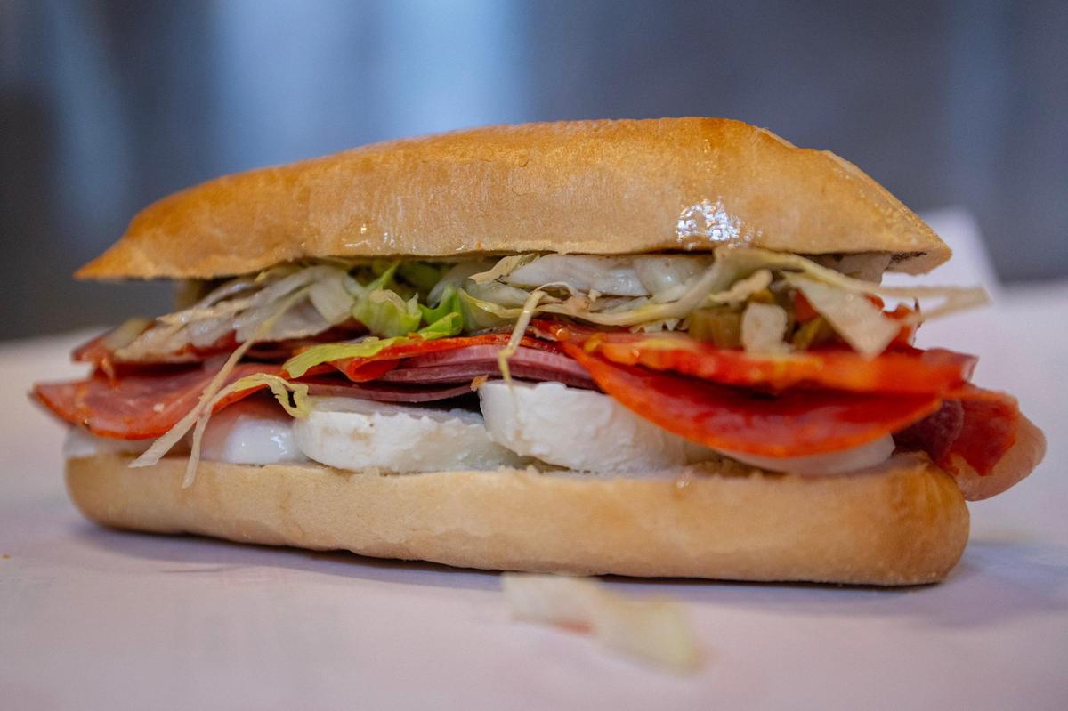 A Napolitano sandwich from Carollo’s Grocery & Deli comes with capocollo, salami, prosciutto, lettuce, tomato and balsamic vinaigrette. Diners can choose between provolone or fresh mozzarella. (Go with mozzarella.)