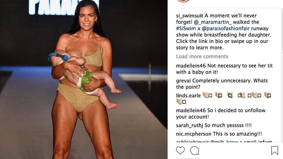 Model Mara Martin thinks it’s no big deal that she walked in a Sports Illustrated swimwear show on Sunday while breastfeeding her 5-month-old baby. But she’s earned kudos from other moms around the world.