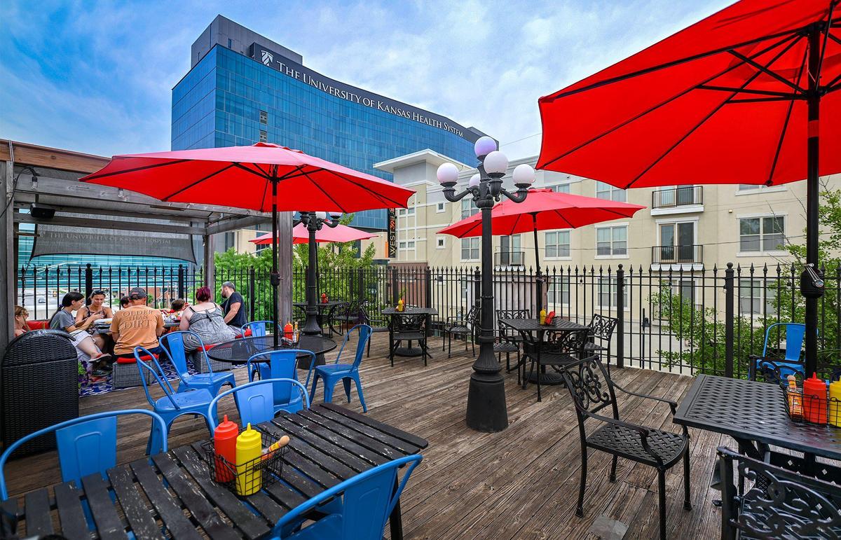 OurHouse KC offers a rooftop deck where musicians perform frequently.
