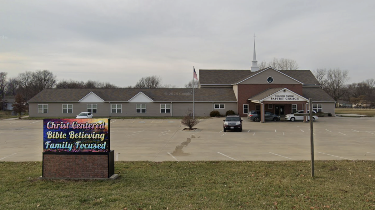 Excelsior Springs Baptist Church Associate Youth Pastor Donald Axtell is facing statutory rape charges after allegedly sexually abusing a child at the church. This Google Maps Street View image shows the area in Dec. 2023.