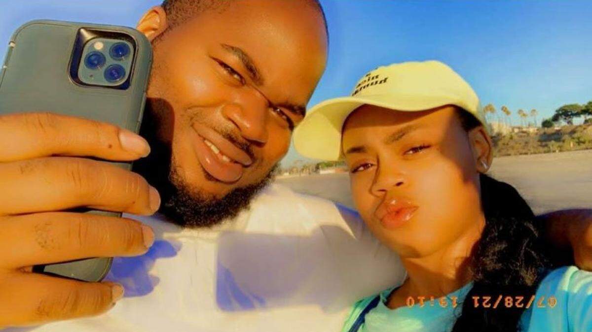 Amaree’ya Henderson is pictured with his girlfriend Shakira Hill. Henderson was delivering for DoorDash when he was pulled over by a Kansas City, Kansas, police officer and then shot and killed during the encounter.