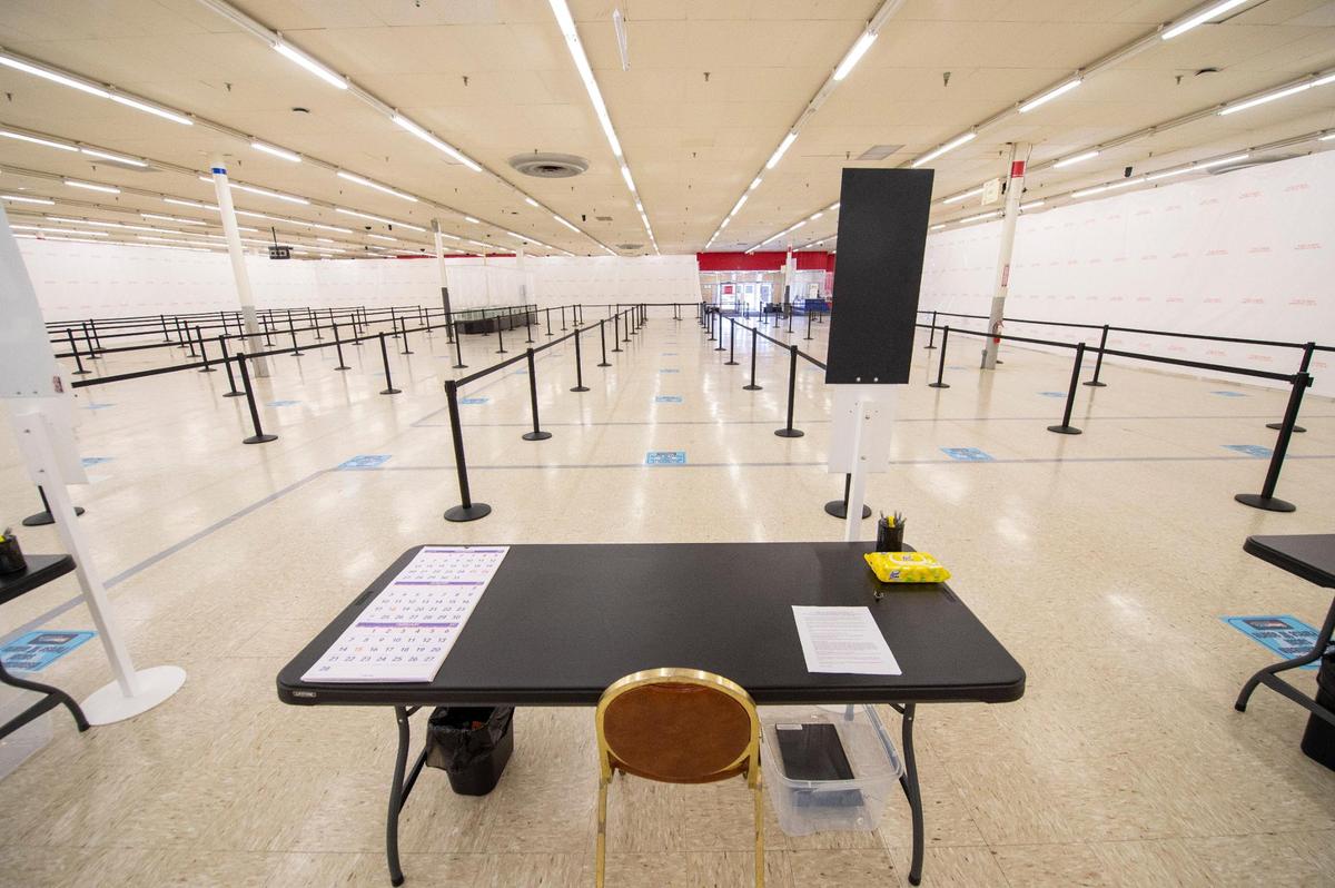 A former Kmart store in Kansas City, Kansas, is the site of a Covid-19 vaccination clinic. But limited supplies of vaccine means health officials haven’t been able to give out as many shots as they would like.