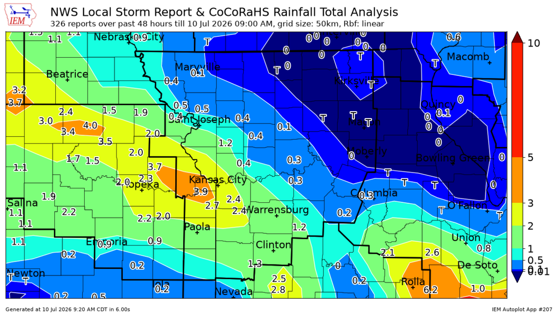 How much rain did your area get in KC’s storms the past two days? See rainfall totals