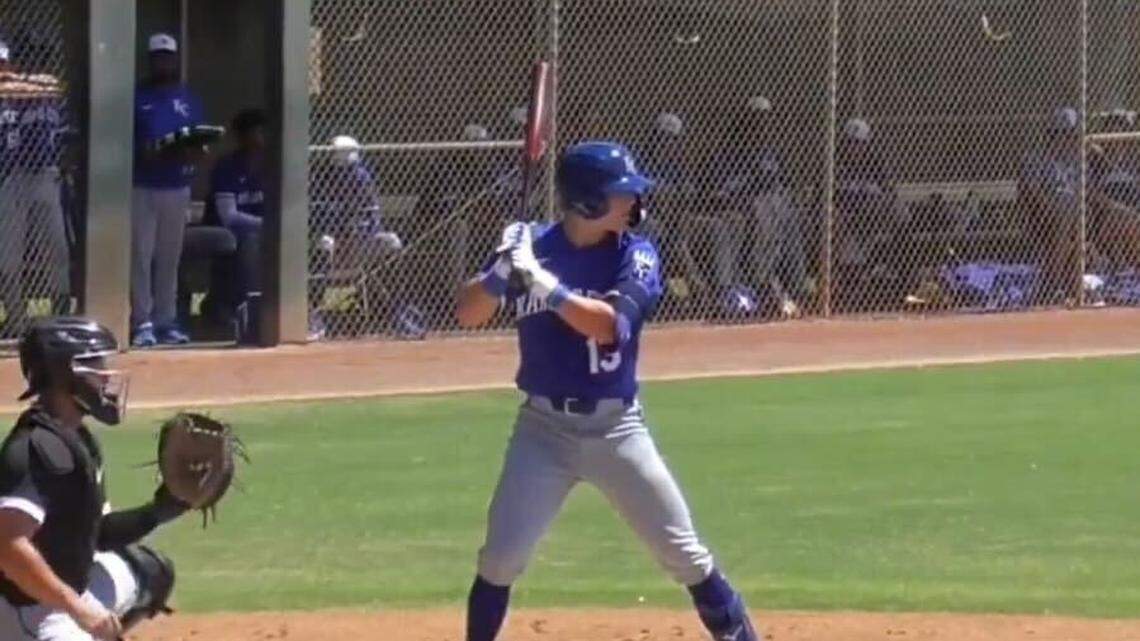 Josh Hammond hits his first home run as a member of the Kansas City Royals organization on July 31, 2025 at Camelback Ranch in Glendale, Arizona.