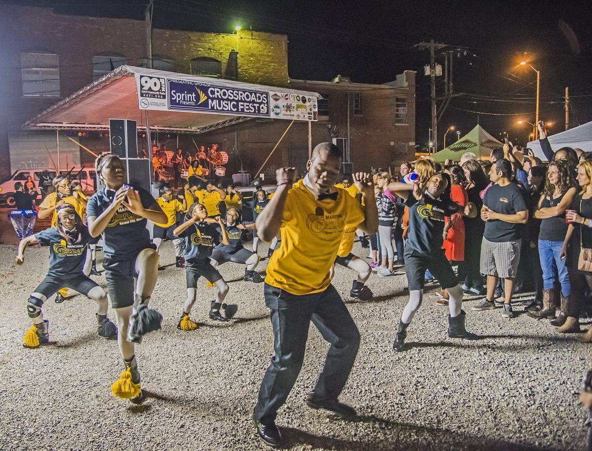 Kansas City’s famed Marching Cobras brought their high energy performance to the Crossroads Music Fest in 2015.