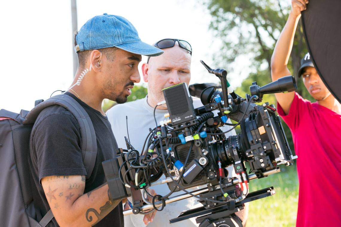 Morgan Cooper, on the set of “U Shoot Videos?”