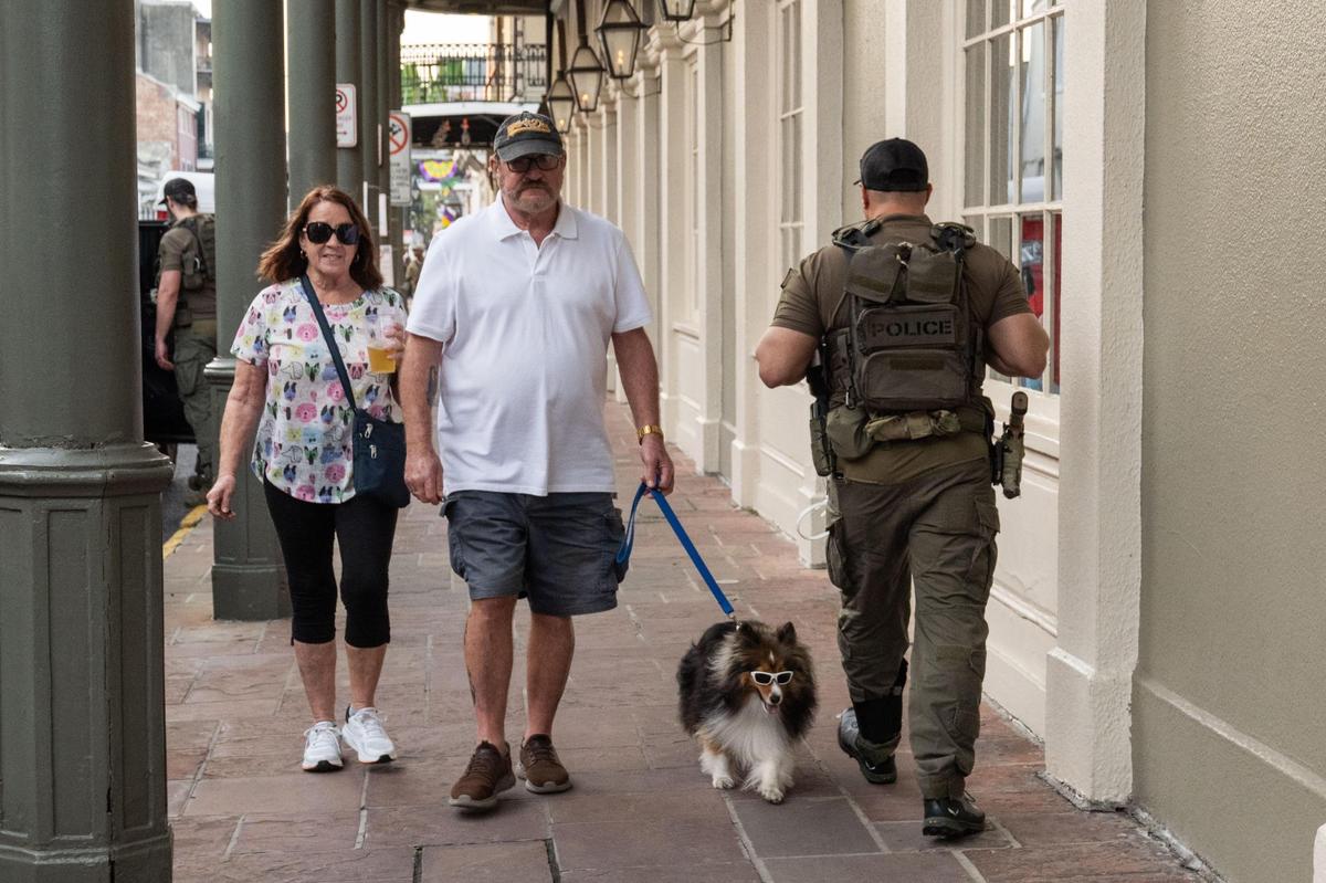 Security personnel maintained a heavy presence in New Orleans on Wednesday, Feb. 5, 2025 in preparation for the Super Bowl LIX on Sunday at the Caesars Superdome.
