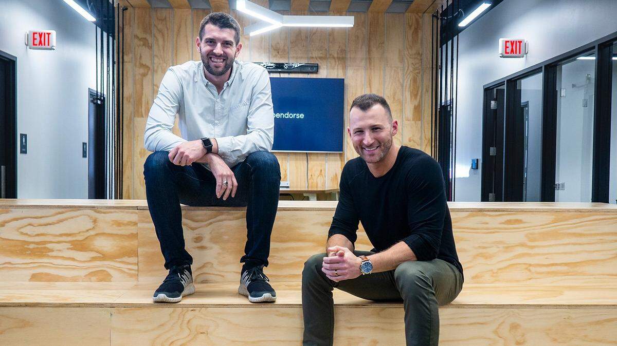 Opendorse CEO Blake Lawrence, left, is a Shawnee Mission West and Nebraska product who, alongside company president Adi Kunalic, runs a service for branding-conscious student-athletes called Opendorse.