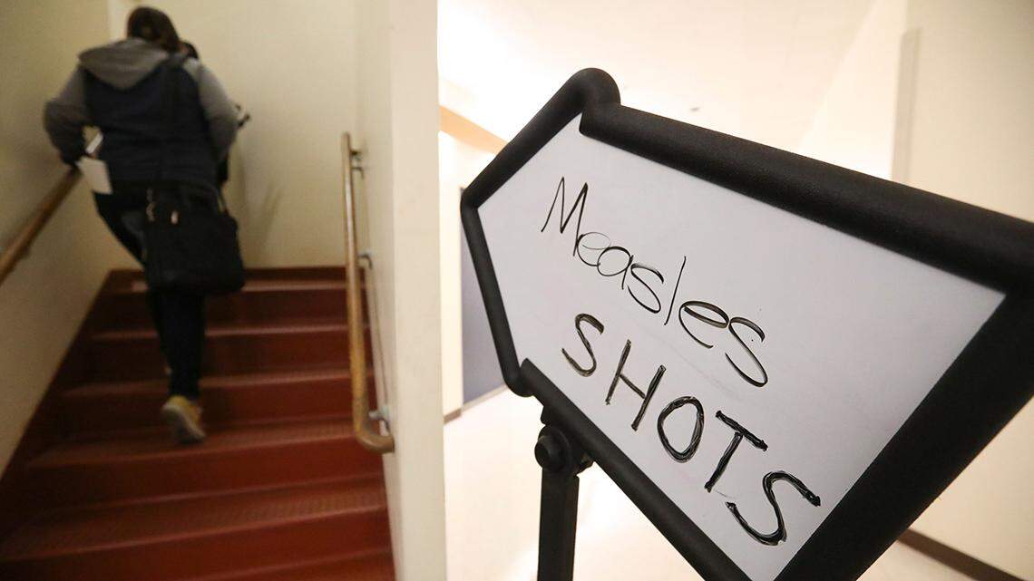 Measles vaccinations offered at the Robert L. Yeager health complex in Pomona on Wednesday, March 27, 2019.Vaccinations