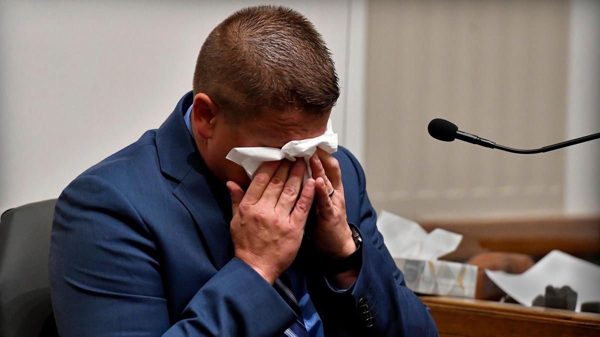 Eric DeValkenaere cried while testifying in his own defense Wednesday.