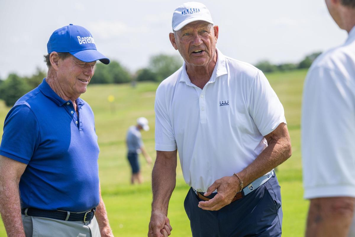 Legendary golfer Tom Watson and Royals legend George Brett at Nicklaus Golf Club at Lionsgate in Overland Park for the 2025 Joe McGuff Golf Classic on Monday, June 2, 2025.