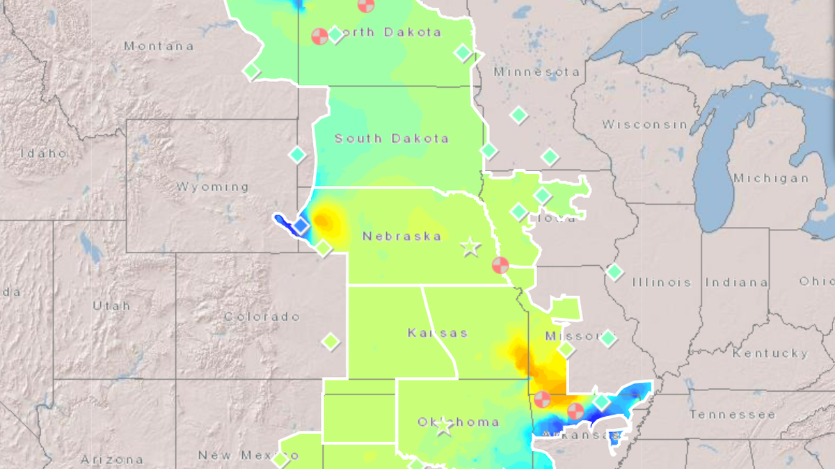 This map shows the coverage area of the Southwest Power Pool, the regional electricity grid that oversees power generation and transmission in the Midwest.