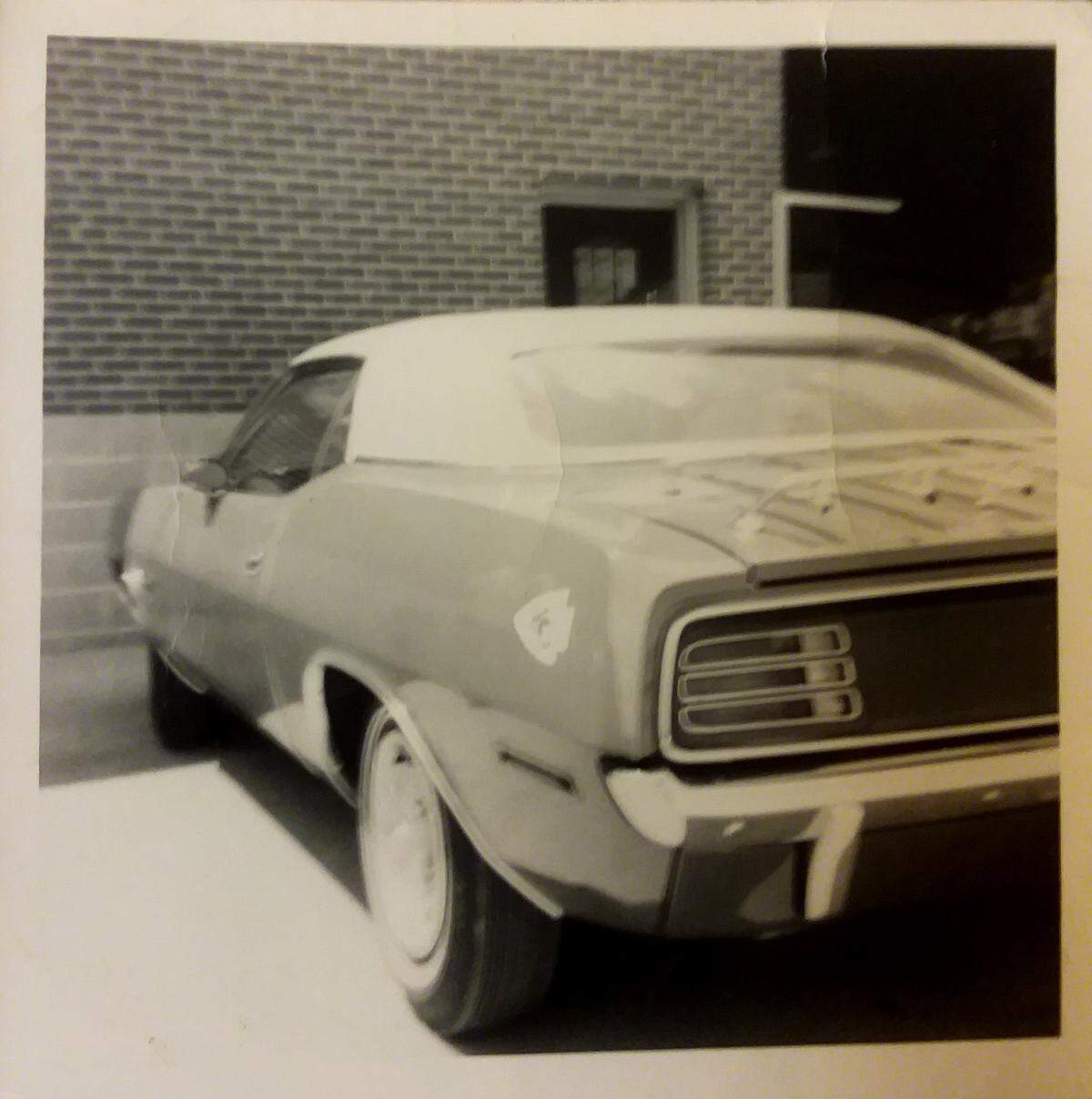 The Chiefs autographed Barracuda parked at Victor Bright’s office in 1970.