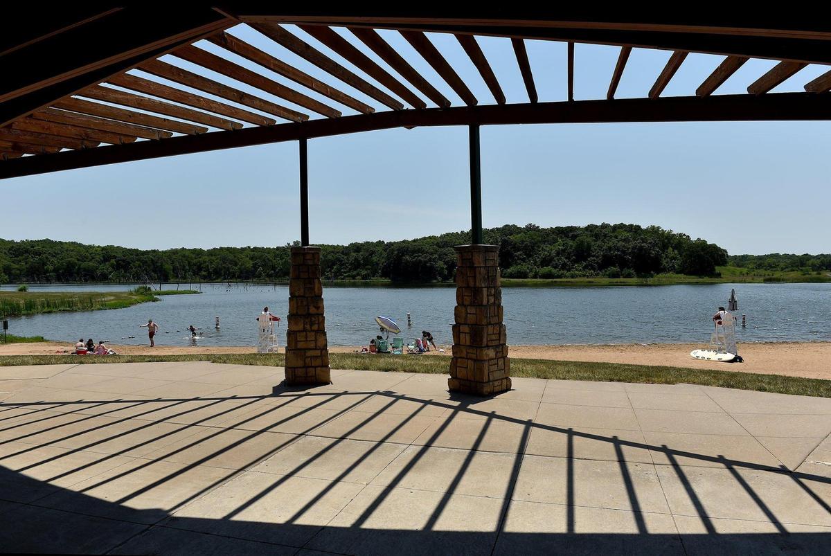 Kill Creek Park Beach in Olathe offers shelters and is surrounded by hiking, biking and equestrian trails.