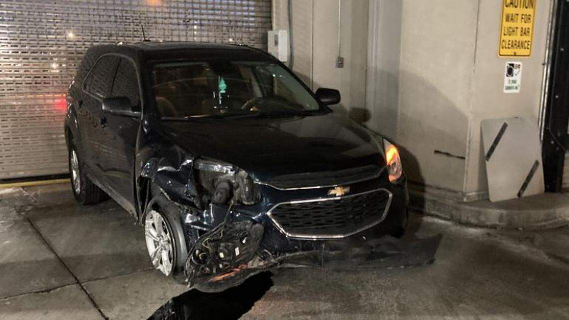 A 19-year-old was charged with DUI after driving into a South Dakota jail parking garage, police say.
