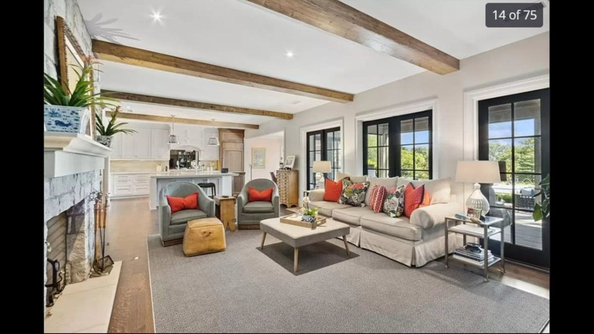 One of the living rooms inside the home at 9241 High Drive in Leawood.