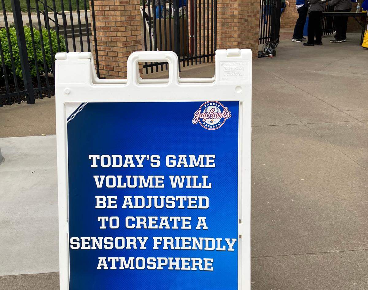 Visitors to Hoglund Ballpark are greeted with this sign near the gates.