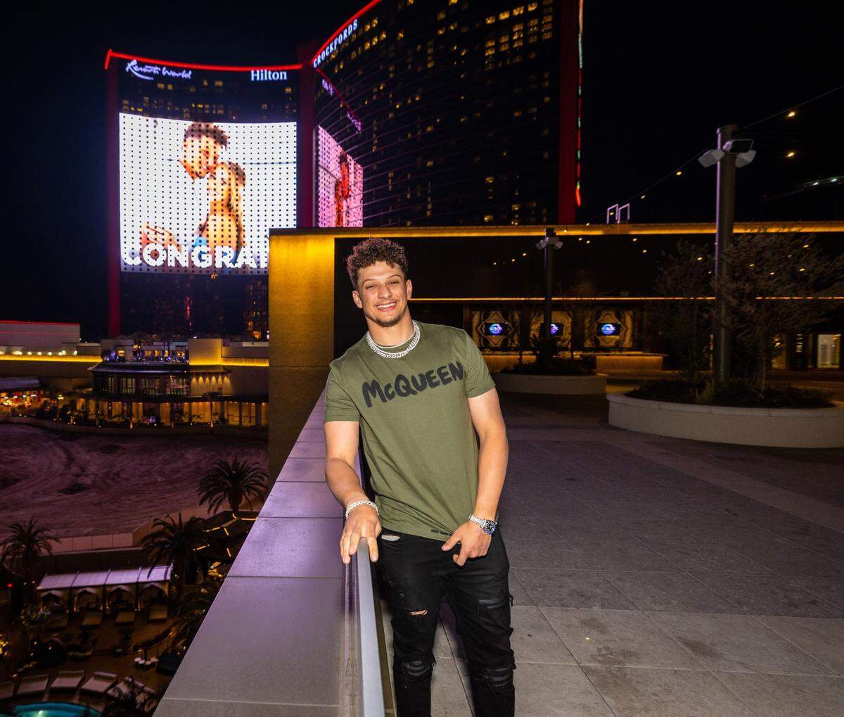 Patrick Mahomes at his Las Vegas bachelor party.