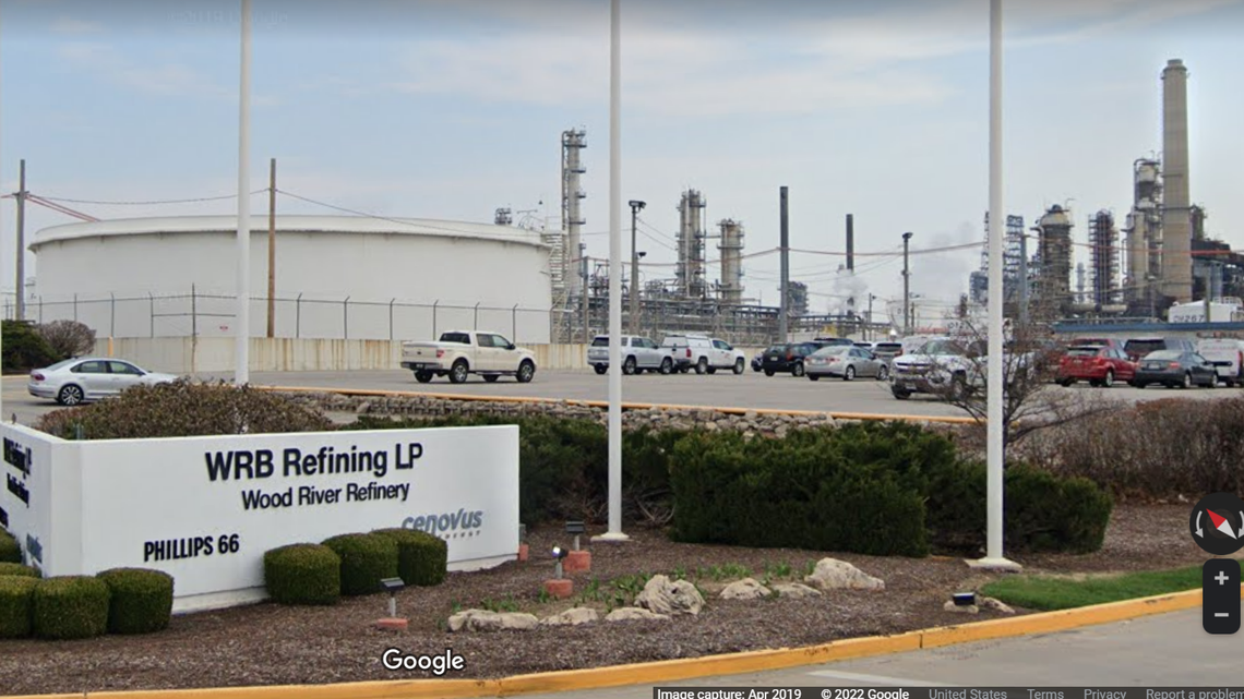 A worker was killed when a crane overturned at Wood River Refinery in Illinois, officials said.