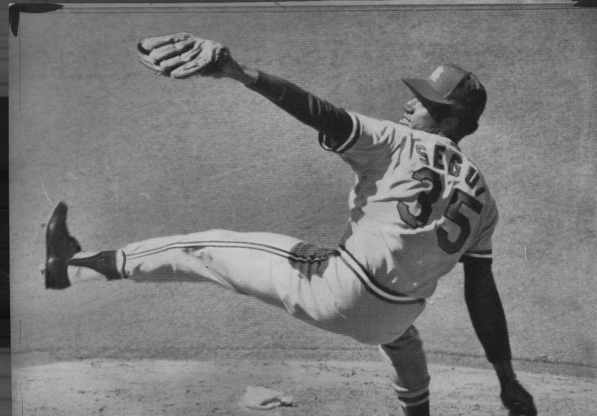 Former Kansas City Athletics pitcher Diego Segui with the St. Louis Cardinals in 1972.