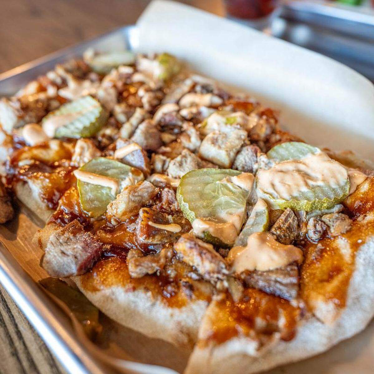 Burnt ends pizza is on the menu at Sammie’s Kitchen & Bar.