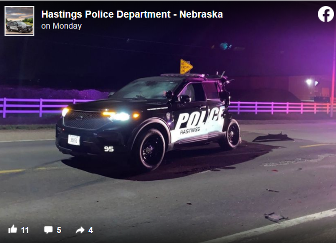 The collision crumpled the back third of the vehicle.