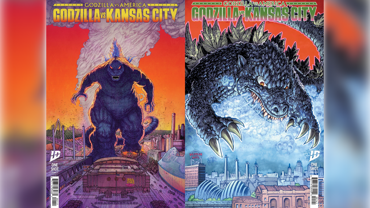 “Godzilla vs America: Kansas City” is the latest in a series from IDW Publishing that shows what happens when the King of Monsters steps foot in the city. There are two cover photos, both depicting the fictional monster targeting Kansas City landmarks.