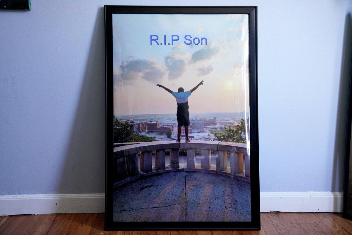 Vicenta Guzman had a photo of her son, 14-year-old son Manuel Guzman, enlarged and framed. Guzman’s son was stabbed and killed at Northeast Middle School on Tuesday, April 12, 2022.