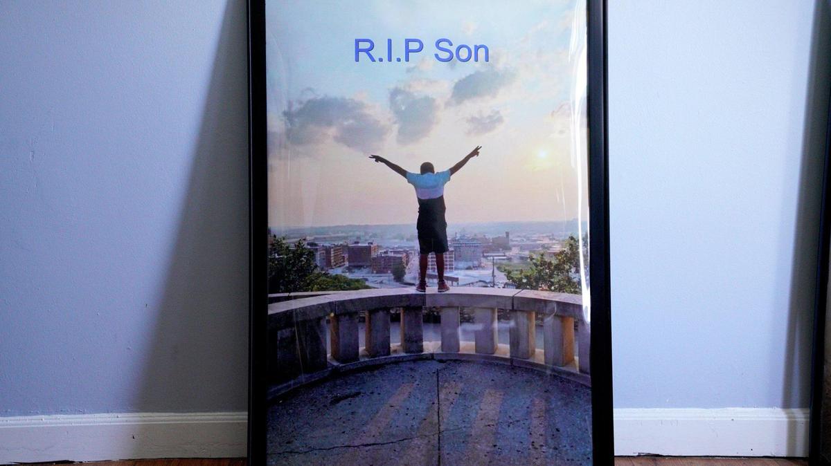 Vicenta Guzman had a photo of her son, 14-year-old son Manuel Guzman, enlarged and framed. Guzman’s son was stabbed and killed at Northeast Middle School on Tuesday, April 12, 2022.