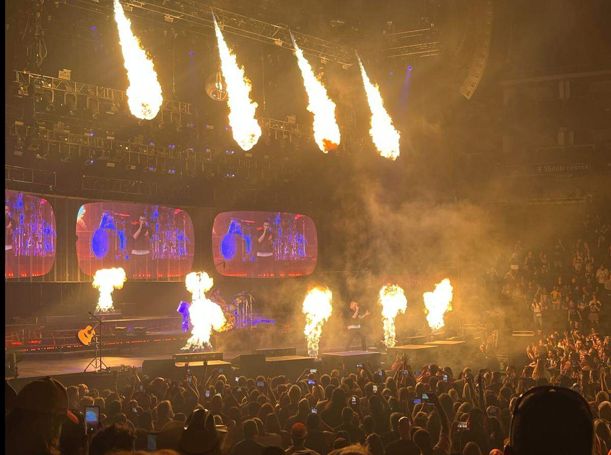 Jacksonville, Florida-based rock band Shinedown played “Monsters” during their “Dance, Kid, Dance” tour. The band visited T-Mobile Center in Kansas City Tuesday, July 29.
