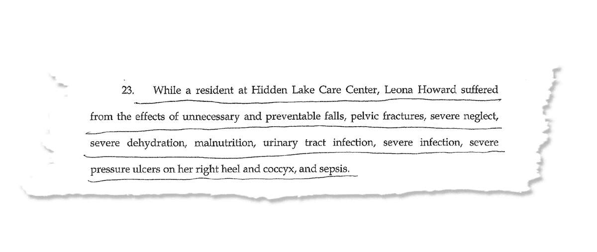 Excerpt of a lawsuit against Hidden Lake Care Center in Raytown.