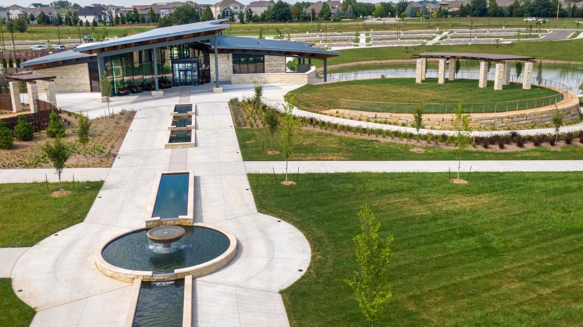 The new, $22.7 million, LongHouse Visitor Center at the Overland Park Arboretum & Botanical Gardens is set to open Saturday, Sept. 9, 2023. Views from inside the center feature panoramic views of the arboretum. Admission for visitors will be free on Sept. 9-10 during the grand opening for the facility.