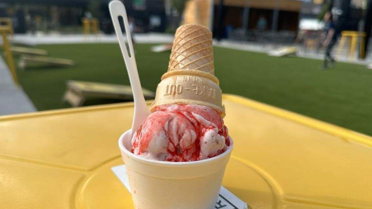 Sugar Bomb’s Strawberry Fields Forever with strawberry syrup.