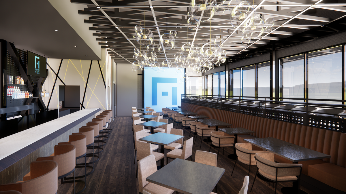 A rendering of the full-service dining room at Fountain Haus.