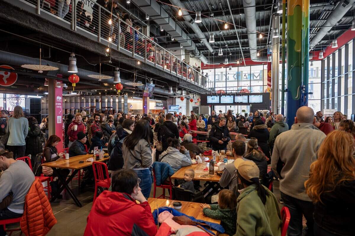 Guests attend a Lunar New Year celebration at the Lenexa Public Market on Sunday, Feb. 22, 2026, in Lenexa.