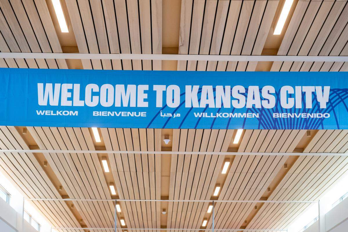World Cup 2026 signage and decals are beginning to pop up at Kansas City International Airport, as seen on Wednesday, April 29, 2026.