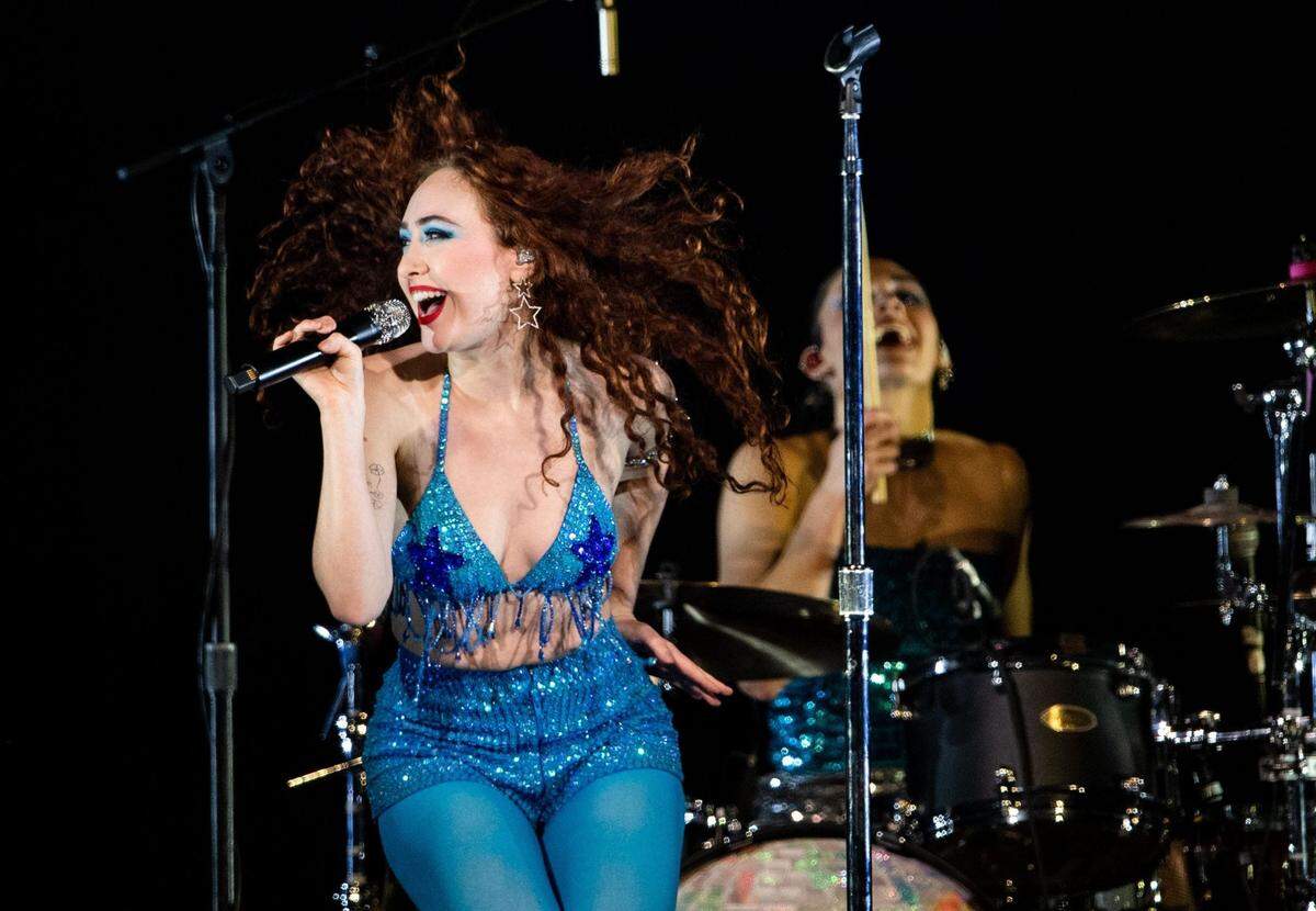 Chappell Roan opened for Olivia Rodrigo’s Guts World Tour in Nashville last month. Her blue eye shadow is a wink to her rural Missouri roots.