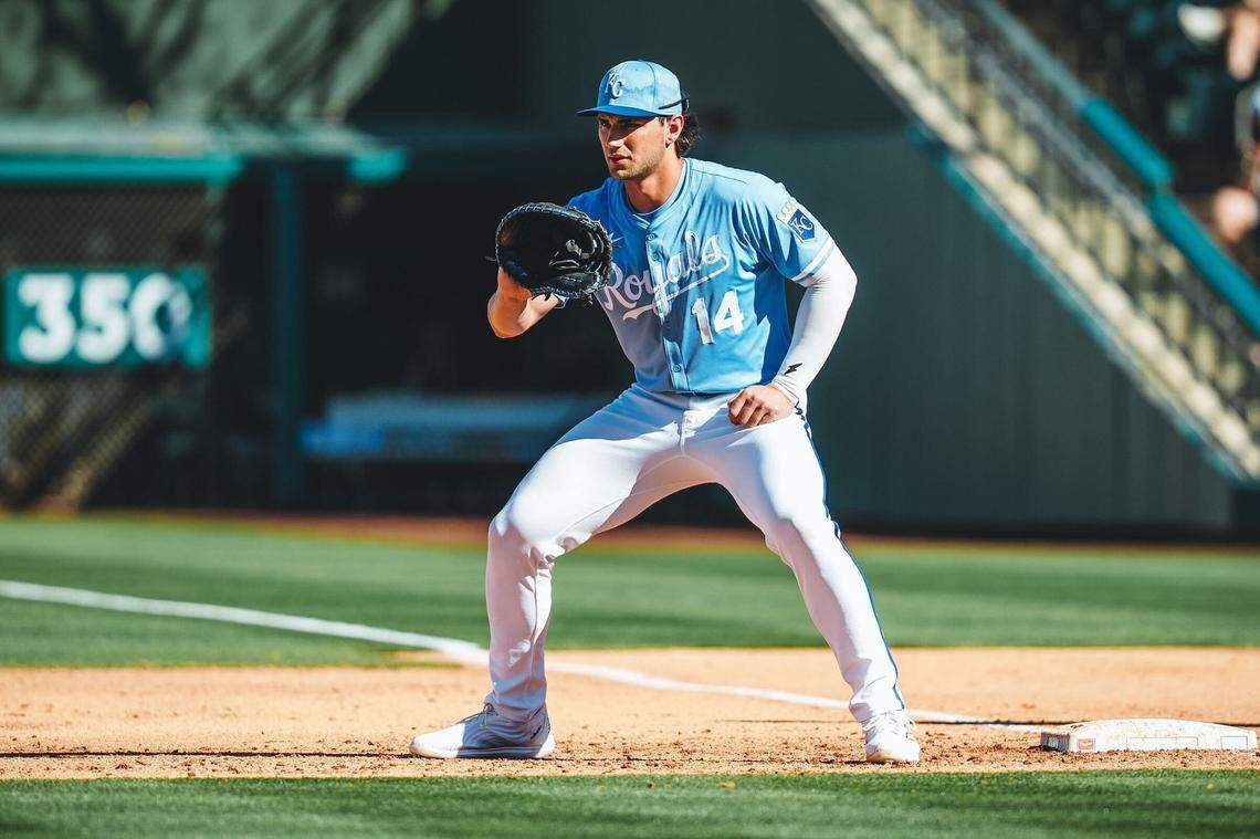 Top Royals prospect Jac Caglianone turned heads during spring training. He was the club’s first-round draft selection, No. 6 overall, in 2024.