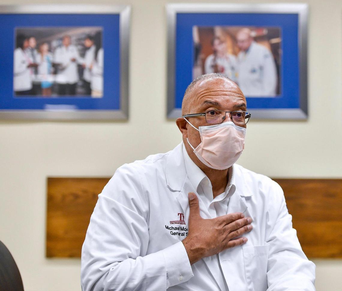 Michael Moncure, a trauma surgeon at Truman Medical Center, works with Aim4Peace. Over the years at Truman, Moncure said he has seen the positive impact of having individuals equipped to help curb the cycles of violence after incidents of gun violence.