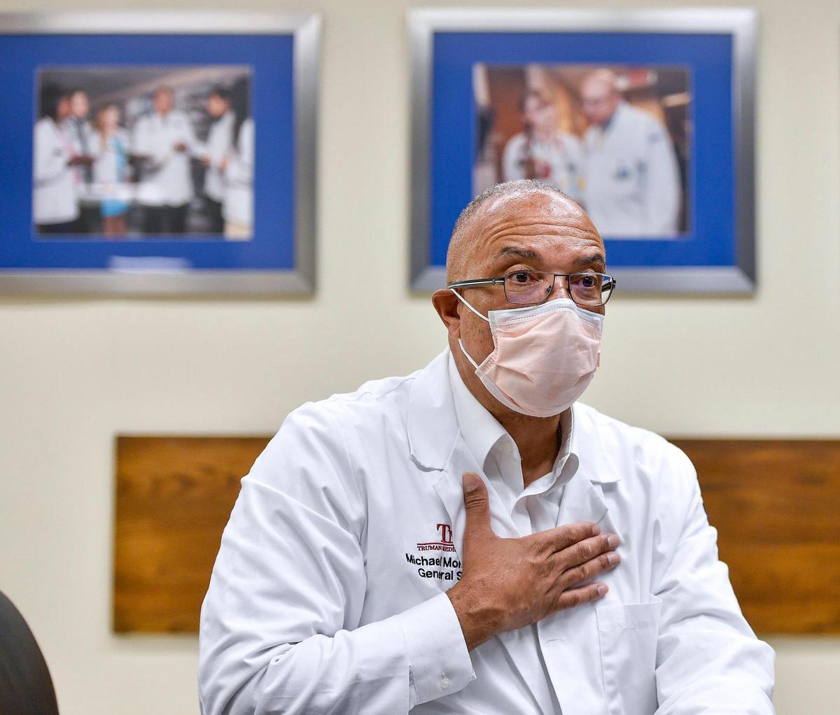 Michael Moncure, a trauma surgeon at Truman Medical Center, works with Aim4Peace. Over the years at Truman, Moncure said he has seen the positive impact of having individuals equipped to help curb the cycles of violence after incidents of gun violence.